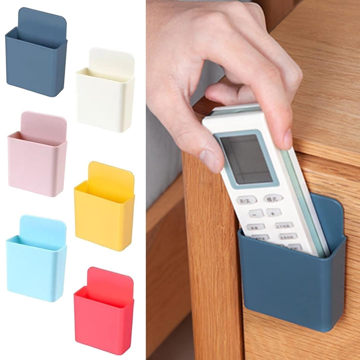 Wall-mounted holder for easy access to remotes and phones Wall-mounted holder for easy access to remotes and phones